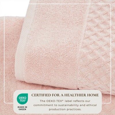 Blush Cotton Quick-Dry Diamond Textured Bath Towel Set