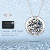 Moissanite Necklace for Women, 1 Carat Bezel Set Pendant with 925 Sterling Silver Necklace, Anniversary Christmas Valentines Jewelry for Mom Wife - 3 of 4