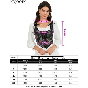 Women's Vintage Floral Corset Lace-Up Fishbone Print Vest Renaissance pirate costume - 1 of 4