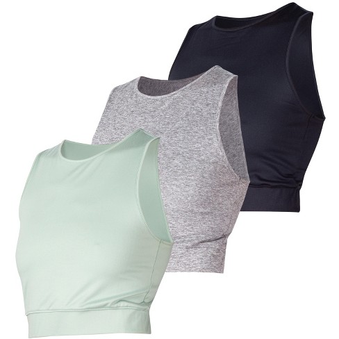 3 Pack Soft Basic Cropped Workout Tank Tops For Women : Target