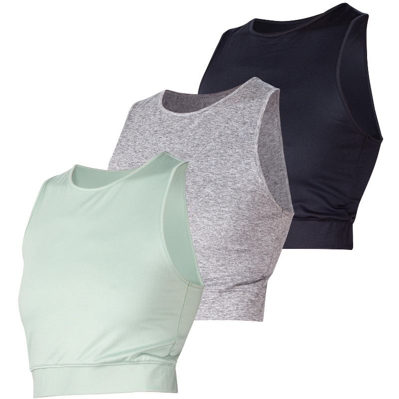 3 Pack Soft Basic Cropped Workout Tank Tops for Women, 1 of 6