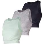 3 Pack Soft Basic Cropped Workout Tank Tops for Women