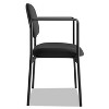 HON VL616 Stacking Guest Chair with Arms, Fabric Upholstery, 23.25" x 21" x 32.75", Black Seat, Black Back, Black Base - 4 of 4