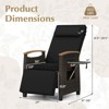 Costway 1/2 PCS Patio Wicker Recliner Chair with Adjustable Backrest Footrest Flip Side Table White/Black - 3 of 4