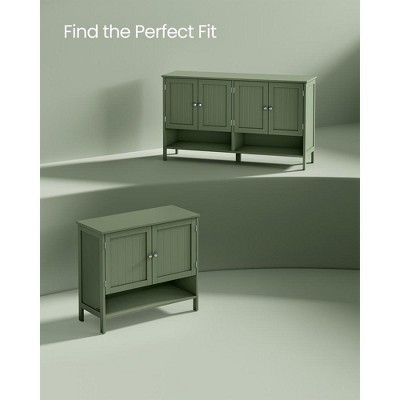 Forest Green 3-Tier Wooden Shoe Cabinet with Adjustable Shelves