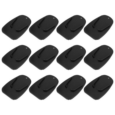 Unique Bargains Motorcycle Kickstand Pads Black 12 Pcs