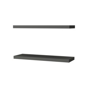 SEVOBAL Utility Storage Shelves Bookshelf Pair of Wide Floating Shelves, Contemporary Wall-Mounted Storage for Living Room, Gray, 31.89"*10.63"*3.54" - 1 of 4
