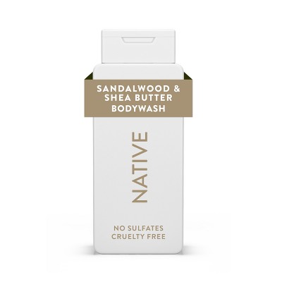 Native Body Wash for Men & Women - Sandalwood & Shea Butter - Sulfate Free - 18 fl oz