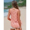 EXLURA Womens Summer Sleeveless Scoop Neck Knit Sweater Vest Crochet Hollow Out Tank Tops - 4 of 4