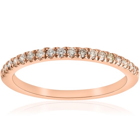 Pompeii3 1/4ct Diamond Ring Stackable Engagement Womens Wedding Band 14K Rose Gold - image 1 of 4