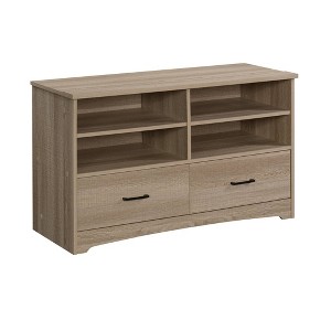 Beginnings 2 Drawer TV Stand for TVs up to 54" Summer Brown - Sauder: Entertainment Center, Open Shelving - 1 of 4