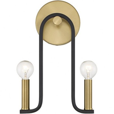 Savoy House Archway 2 - Light Wall Light in  Matte Black/Warm Brass
