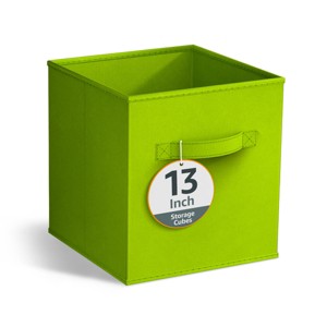 Sorbus 13 Inch Foldable Fabric Storage Cube Bin with Handles- for Organizing Home, Shelves, Nursery, Playroom, Closet and More - 1 of 4
