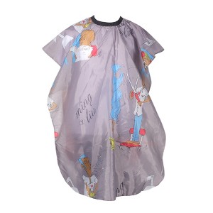 Unique Bargains Kid's Cartoon Pattern Hair Cut Barber Cape Gray Purple 1 Pc - 1 of 4