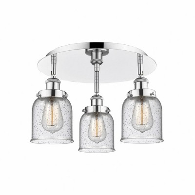 Bell - 3 Light Flush Mount In Art Deco Style-9.25 Inches Tall and 16.75 Inches Wide