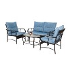 4 Piece Outdoor Patio Furniture Sets, Wicker Conversation Set for Porch Deck, Rattan Sofa Chair with Cushion - 3 of 4