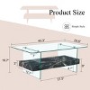 INFURNIC Coffee Tables Heavy Duty Tempered Glass Coffee Table Double Layer Storage Modern Design with 4 Finish Options, Black, 43.3"*23.6"*16.7" - 3 of 4