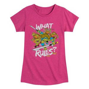 Girls' - Teenage Mutant Ninja Turtles - What Rules? Leo and Brothers Fitted Short Sleeve Graphic T-Shirt - 1 of 4