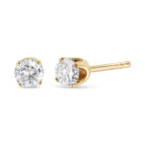 Haus of Brilliance 14K Yellow Gold 1/2 Cttw Round-Cut Diamond Solitaire Stud Earrings - 1 of 4