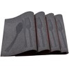 Knife & Fork Jacquard 12" x 18" In. PVC Fiber Woven Non-Slip Washable Placemat Set of 4 - 3 of 3