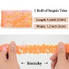 Elastic Sequin Trim, 1.2 Inch 3 Row Flat Glitter Paillette Sequin Strip, Metallic Stretch Sequin Ribbon Sewing DIY Project, 5 Yards - 2 of 4
