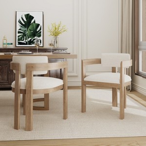 Christopher Knight Home Clarissa Rustic Upholstered Rubberwood Dining Chairs (Set of 2) - 1 of 4