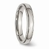 Black Bow Jewelry Stainless Steel Beaded Edge 4mm Polished Comfort Fit Band - 4 of 4