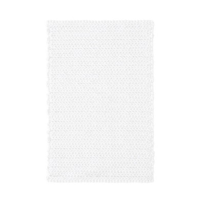 Madison Park Lasso Yarn Dyed Knitted 100% Cotton Chenille Bath Mat, 20X30,  White