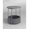 Small Round Side End Table Modern Nightstand with Fabric Basket - 4 of 4
