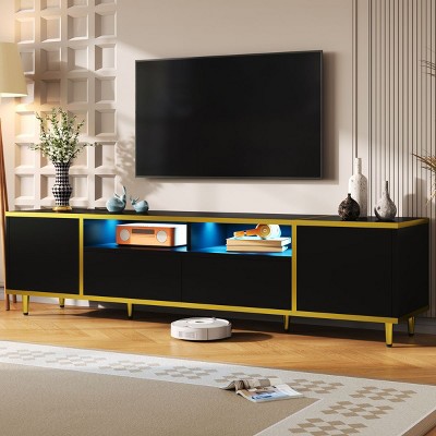 70.9" Modern TV Stand with LED Lights and Storage Cabinet,Entertainment Center for up to 80" TVs-The Pop Home