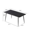 Okak 55.12" Modern Dining Table with Metal Leg for 6 Artificial Stone Kitchen Table for Kitchen, Dining Room - 3 of 4