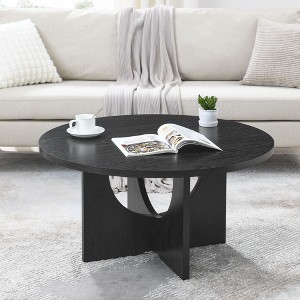 NicBex Modern Round Coffee Table with Cross Hollow Base,Small Side Table,Simple Center Table for Livng Room - 1 of 4