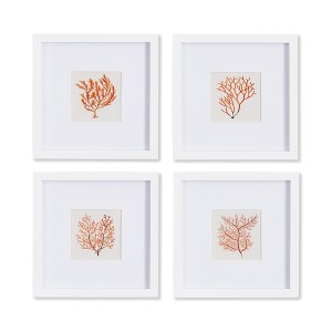 Plum & Post Branch Coral Petite Prints, Set Of 4 - 1 of 4