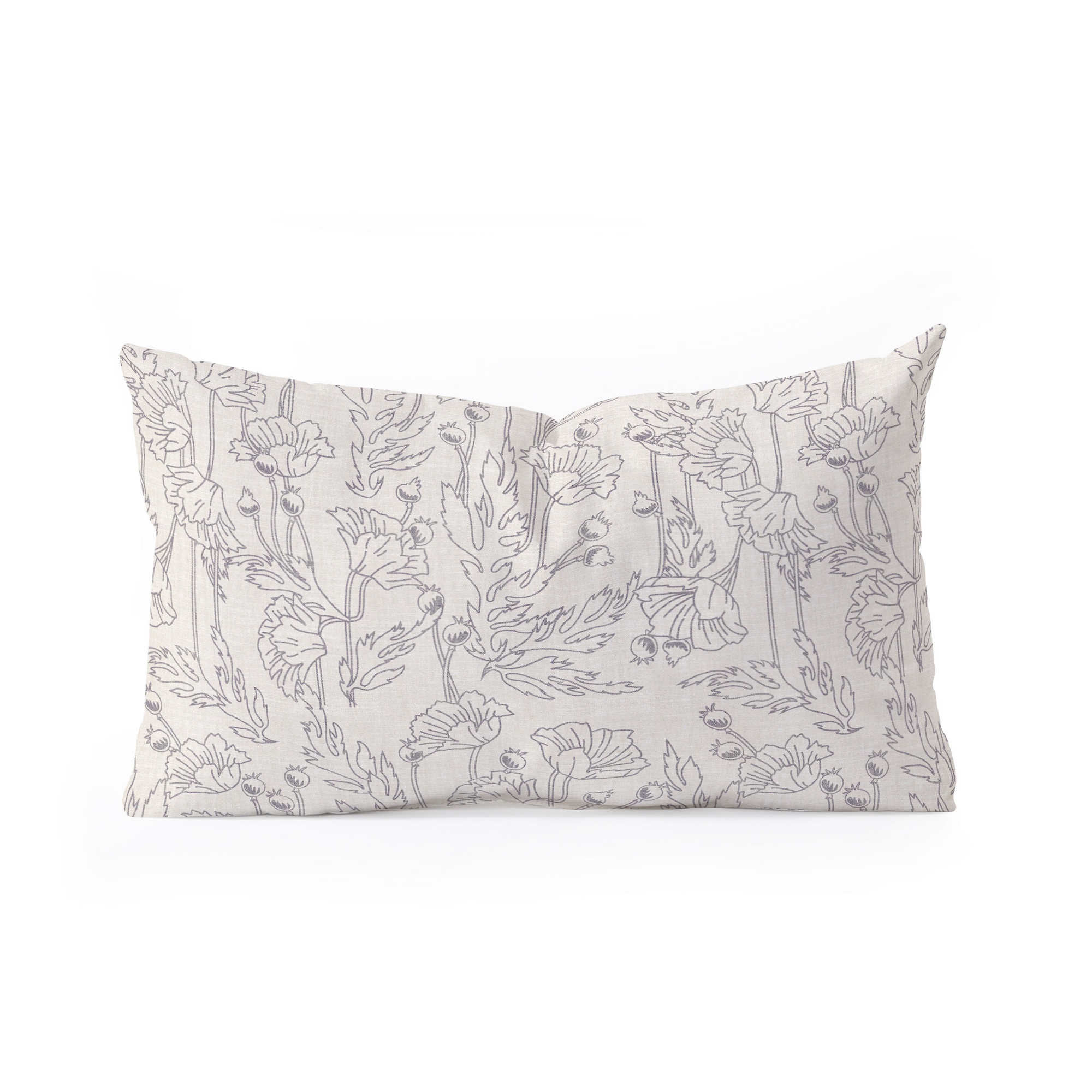 Holli Zollinger POPPY GREY 26" x 16" Oblong Throw Pillow - Society6