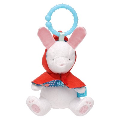 Manhattan Toy Fairytale Rabbit Plush Baby Travel Toy with Chime, Crinkle Ears and Teether Clip-on Attachment