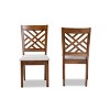 Baxton Studio 2pc Caron Fabric Upholstered and Wood Dining Chair Set Walnut/Brown: Polyester, Spot Clean, No Arms - 2 of 4
