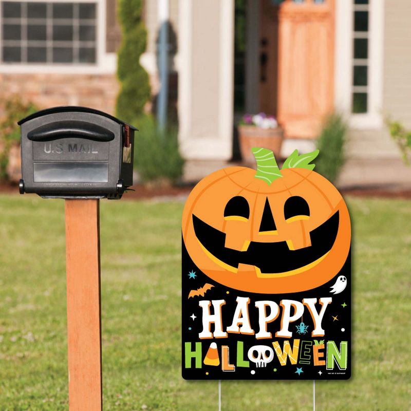 Big Dot of Happiness Jack-O'-Lantern Halloween - Party Decorations - Kids Halloween Party Welcome Yard Sign, 2 of 9