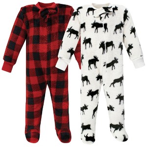 Hudson Baby Infant Boy Plush Sleep and Play, Moose - 1 of 4