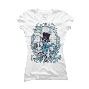 Junior's Design By Humans Steampunk Octopus By paviash T-Shirt - 1 of 3