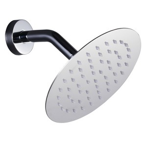 WOWOW 1-Spray Patterns with 1.8 GPM 8 in. Wall Mount Rain Fixed Shower Head in Brushed Nickel - 1 of 4