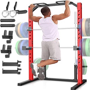 KRISRATE Adjustable Power Rack Squat Stand, Power Cage with 2 Pull Up Bars, 13-Level Strength Training Rack Smith Machine with Heavy-Duty Steel Frame - 1 of 4
