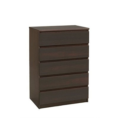 HomeStock Scottsdale 5 Drawer Chest, Brown