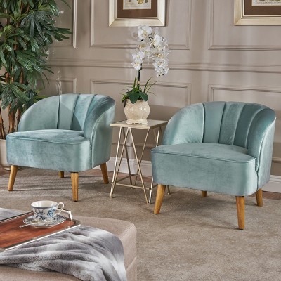 Set of 2 Amaia Modern New Velvet Club Chair - Christopher Knight Home