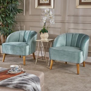 Set of 2 Amaia Modern New Velvet Club Chair - Christopher Knight Home - 1 of 4