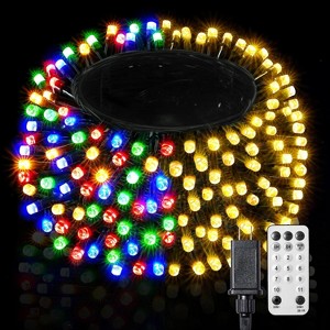MaseiKar Christmas Lights, 300 LED 100FT Color Changing Christmas Tree Lights with Remote, 11 Modes, Timer, Waterproof, Warm White & Multicolor - 1 of 4