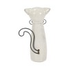 Sagebrook Home Cat with Glasses Sculpture - Contemporary Ceramic White Cat Statue with Black and Beige Accents for Home - 4 of 4