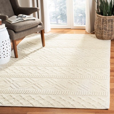 Ivory Hand-Knotted Wool 6' x 9' Area Rug