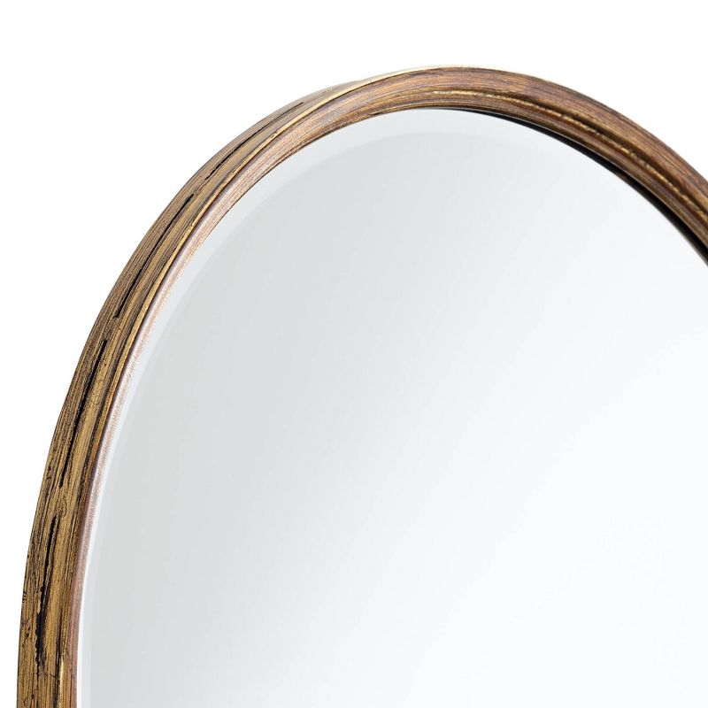 Uttermost Clara Arch Top Vanity Decorative Wall Mirror Modern Beveled Distressing Gold Metal Frame 24" Wide for Bathroom Bedroom Living Room Entryway, 3 of 7