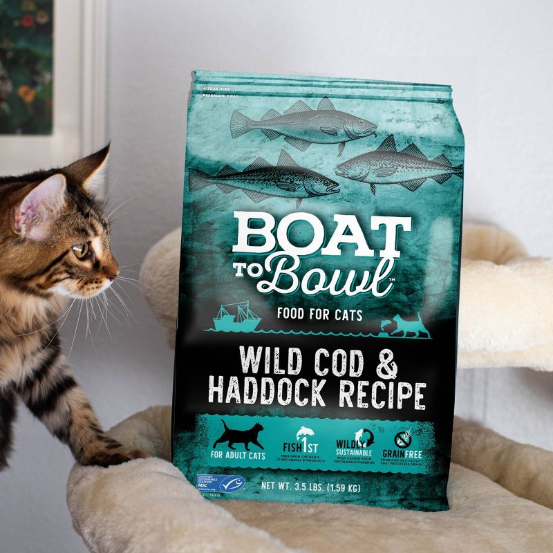 Boat To Bowl Wild Cod Fish and Haddock Fish Seafood Flavor Recipe Adult Dry Cat Food - 3.5lbs, 4 of 13