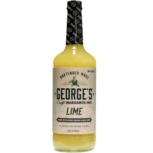 George’s Beverage Company Lime Margarita Mix - 1L Bottle - Gluten Free, All Natural Mixer - 1 of 2